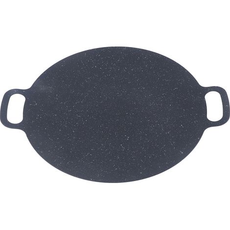 Plaque Barbecue Ronde Antiadhésive Poêle Cuisson avec Pince Alimentaire et Gants de Protection 30cm (1/5)