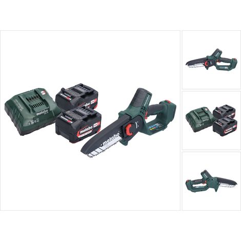Metabo MS 18 LTX 15 sega da potatura a batteria 18 V 15 cm 5 m/s + 2x batteria ricaricabile 4,0 Ah + caricatore