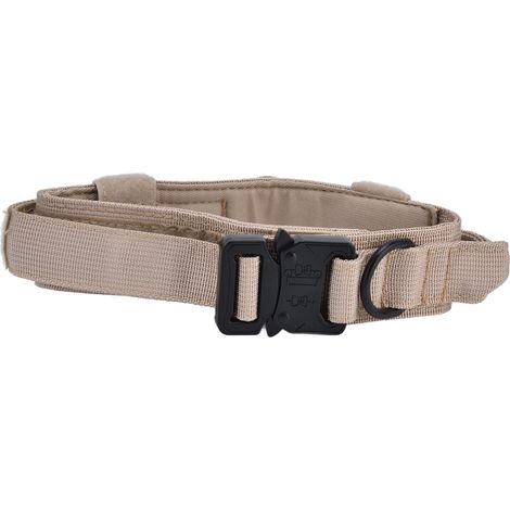 Collier de traction pour chien avec boucle, en nylon et fer, pour l'entraînement et la chasse. Accessoire pour animaux de compagnie, idéal pour les activités de plein air. Couleur kaki, taille M. (1/5)