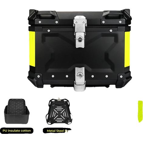 Coffre de moto, étanche, amovible, 55L X Noir (1/2)