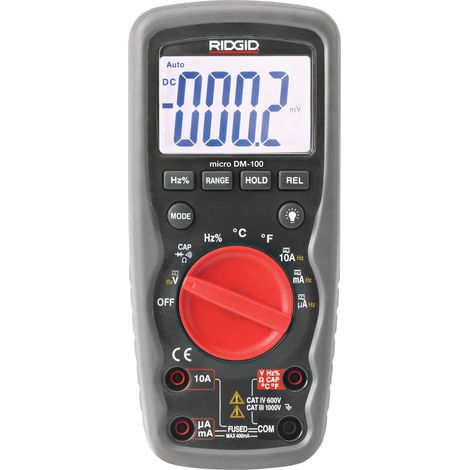 RIDGID Micro Digital Multimeter DM-100 with Auto-Range Testing and Compact Design