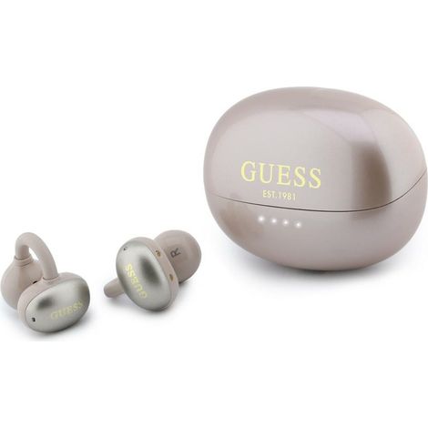 Cuffie rosa con finitura metallica Guess, parti galvanizzate e logo classico (1/5)