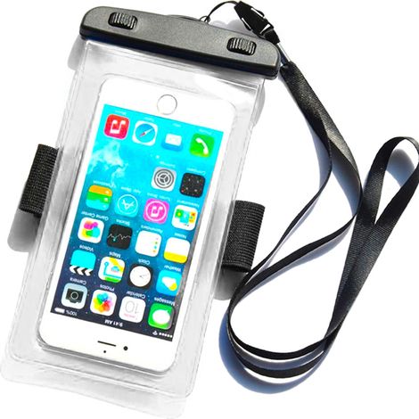 Custodia impermeabile per telefono con fascia da braccio in PVC - trasparente (1/5)