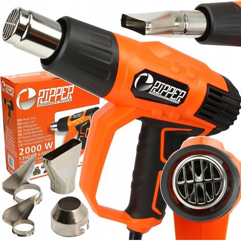 Pistolet thermique électrique 2000W pour peinture bois, 5 feux, 2 vitesses