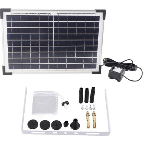 Pompe solaire pour fontaine 9V 10W, kit de pompe facile à installer pour bassin, bain d'oiseaux, jardin ou piscine. (1/5)