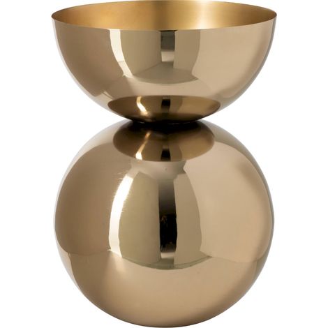 Vase rond brillant en métal doré - doré (1/2)