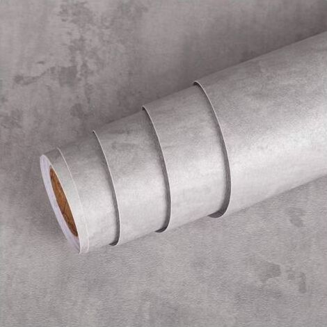 Papier Peint Beton Gris Clair Meuble Autocollant Sticker Adhésif Épais Film Lavable Vinyle Rouleau pour Cuisine Plan de Travail Tiroir Armoire Portes Évier Table Basse Comptoir 40CMx5Mdengyank (1/5)