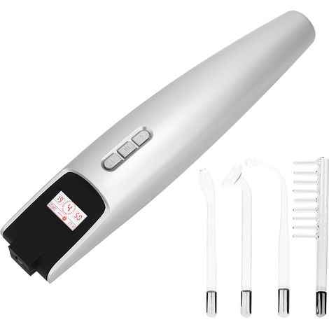 Appareil d'électrothérapie haute fréquence pour le soin du visage, de la peau et des cheveux, traitement de l'acné. Prise UE 110240 V. (1/5)