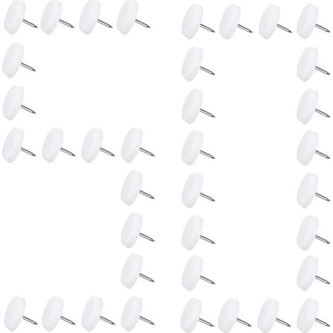 50pcs Patin Glisseurs pour Meuble Tampon Pied Teflon a Clouer avec Vis Patin Chaise 20mm Quincaillerie du Meuble pour Protege Pied a Clouer de Meuble et Plancher - 5mm d'épaisseurs (20mm) (1/5)