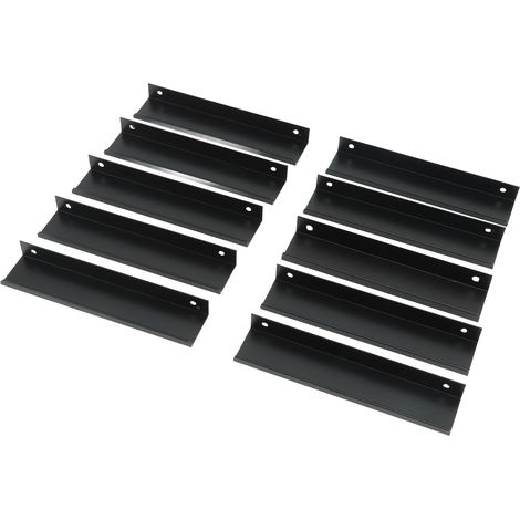 Lot de 10 poignées de porte et tiroirs de cuisine en alliage d'aluminium, type G, à boucle invisible (1/5)