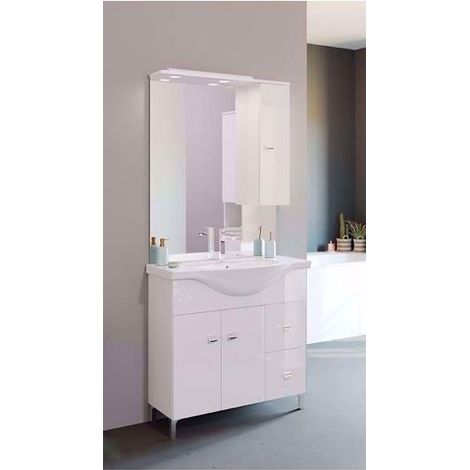Mobile bagno 2 ante e lavabo bianco