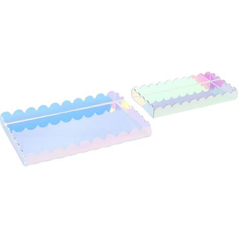 2-teiliges, farbenfrohes Waschtischtablett, elegante, multifunktionale, dekorative Acryl-Ablage für Badezimmer, Schlafzimmer, Küche (1/5)