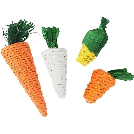 Ensemble de 4 jouets à mâcher pour petits animaux (lapins, cochons d'Inde, hamsters, chinchillas, gerbilles) - Pièces (1/4)