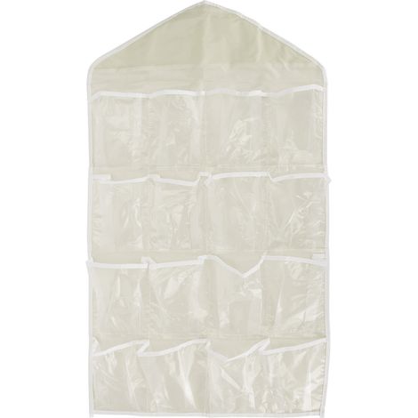 Wandorganizer aus Polyester mit Taschen, Hängeaufbewahrung für Tür, Schlafzimmer oder Wohnzimmer, beige (1/5)