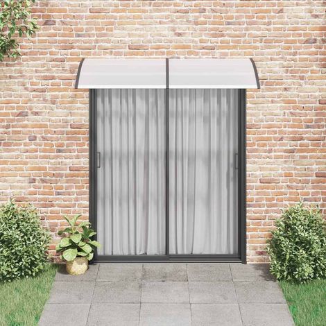 Auvent Marquise de porte, Store Banne pour porte, Noir et transparent 200x80 cm PC OIB8341E (1/4)
