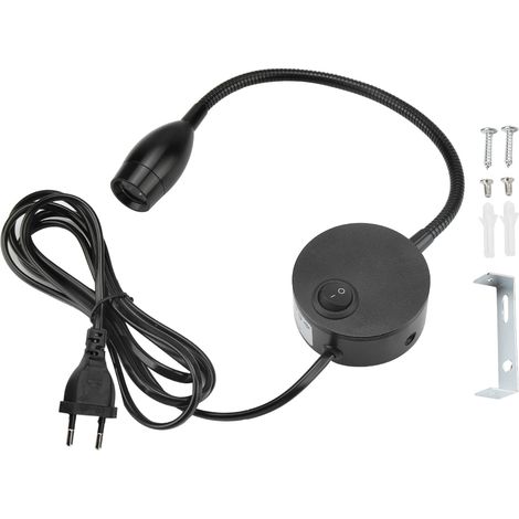 Lampadaire de chevet LED réglable noir durable pour chambre d'hôtel 50240V (prise UE) (1/5)