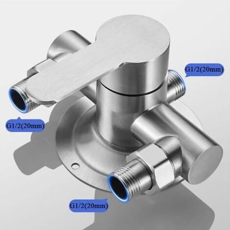 Mitigeur de douche à levier unique, barre mitigeur de douche murale, robinet de douche en acier inoxydable, contrôle de la valve d'eau froide et chaude (1/5)