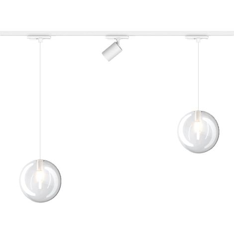 Top light track mono 1184 eclipse yari blanc g9 led plafonnier moderne spot réglable sphère en verre transparent
