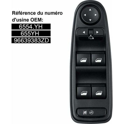 Commande Leve Vitre C4 Picasso 6554.YH Commutateur Interrupteur Bouton Lève Vitre Pour Citroen C4 Grand Picasso. (1/4)