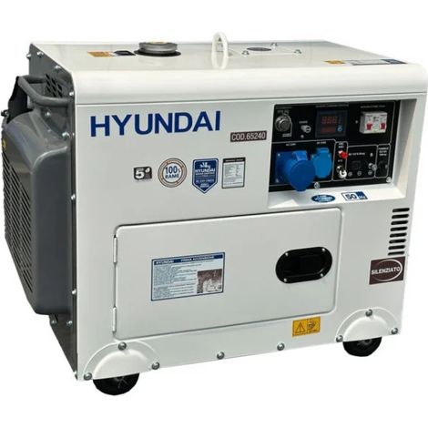 Hyundai 65240 Generatore a diesel Monofase silenziato 5 Kw