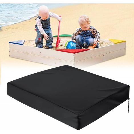 120 x 120 cm Bâche Bac à Sable Imperméable, Housse de Protection pour bac à Sable, Couverture de Bac à Sable Couvercle, Housse Bac à Sable avec Cordon de Serrage pour Bac à Sable de JardinNoir (1/5)