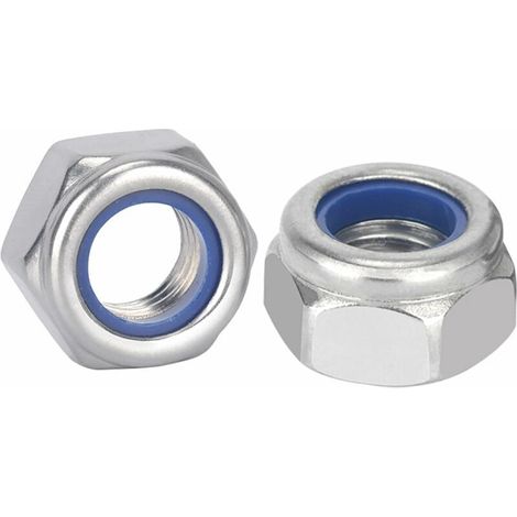Autobloquant M8,50 Pièces Écrou de Blocage en Acier Inoxydable V2A A2 DIN 985 Ecrou (1/5)