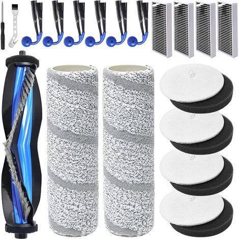 accessoires pour Ecovacs Deebot X11 OmniCyclone pièce de rechange pour aspirateur, 1 brosse principale,2 rouleaux de chiffons,4 filtres en coton,6 brosses latérales,4 filtres (1/5)