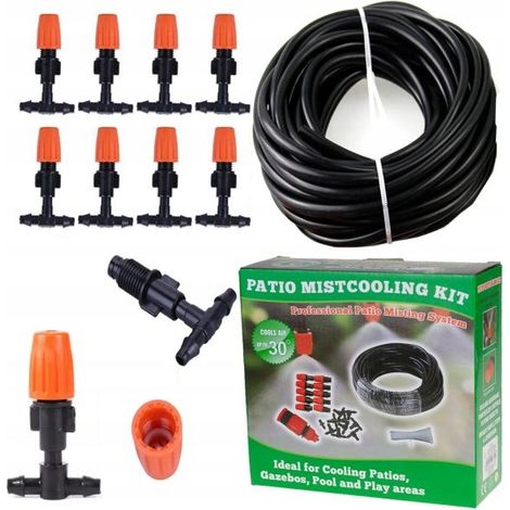 Kit per l'irrigazione delle piante, tenda d'acqua da giardino 10 m, nebulizzatore (1/5)