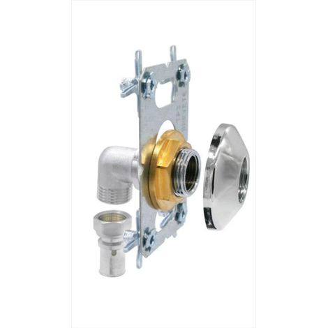 Kit fissaggio rubinetto doccia/vasca a pressare in ottone D.16 per tubo multistrato QUICK PLOMBERIE