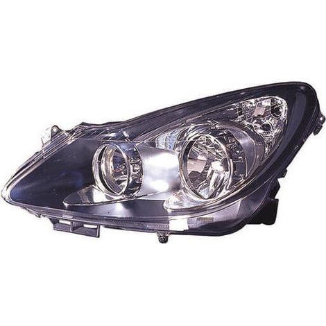 Phare avant gauche H1/H7 noir Opel Corsa D phase 1 2006-2011