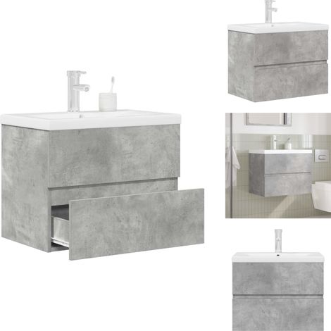 Ensemble de meubles de salle de bain 2 pcs gris béton - Ensemble De Meubles De Salle De Bain - Ensembles De Meubles De Salle De Bain - Armoire De Salle De Bain - Armoire De Rangement De Salle De Bain (1/5)