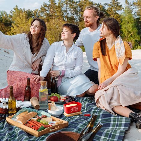 Beurrier en céramique avec couvercle en bambou - Beurrier avec couvercle, couteau à beurre de comptoir, récipient à beurre hermétique avec couvercle, parfait pour le beurre des côtes Est et Ouest, beu (1/2)