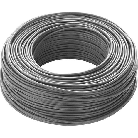 Section de câble électrique unipolaire FS17, 1,5 mm2, couleur gris, écheveau de 50 m