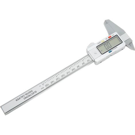 Elektronischer digitaler Messschieber (150 mm, 6 Zoll), LCD-Display, Messwerkzeug mit Zoll/Millimeter-Umrechnung, PA66 Silber (1/5)