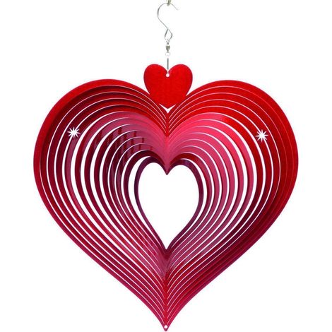 Mobile à vent coeur rouge Petit modèle