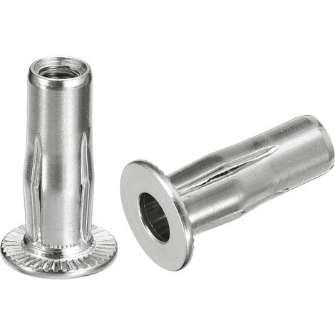 Tuercas remachables ciegas Multi-Grip M8, 6 piezas, tuercas insertables roscadas de cabeza plana pre-conformadas en acero inoxidable 304, más tuercas para construcción industrial. (1/5)