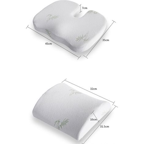 Ensemble de coussins de siège et de dossier orthopédiques en mousse confortable pour la conduite au bureau (1/5)