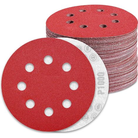 Schleifscheiben 125mm Klett 1000 Körnung 8 Loch 100 Stück P1000 (1/5)