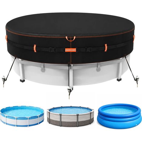Grande Bâche Piscine Ronde 488cm Anti-UV avec Fixation Renforcée  Couverture Piscine Hors Sol 16ft, Oxford Résistant Vent et Intempéries, Protection Extérieure Durable Toutes Saisons (1/5)