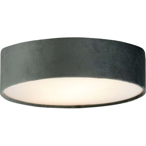 Deckenleuchte Wohnzimmerlampe Schlafzimmerleuchte E27 Samt grau weiß rund Küche (1/3)