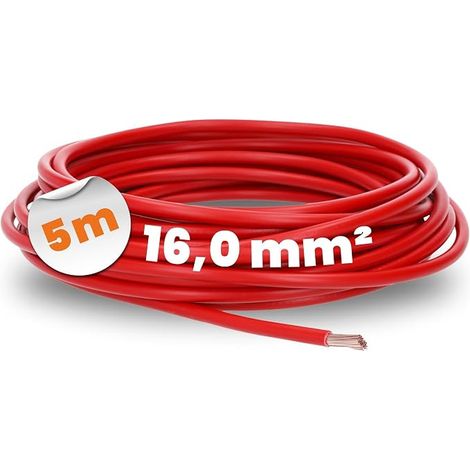 5 m H07V-K 16.0 mm² Red Wiring Cable - Flexible Copper Wire (1/4)