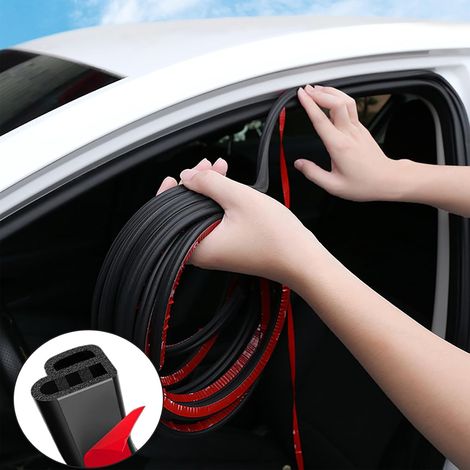 Striscia sigillante per portiera auto da 10 m - Striscia sigillante a L a doppio strato - Adesivi fonoassorbenti per portiere auto (10 m)