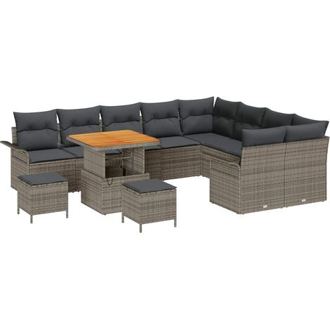 Garten-Sofa-Set 12 stk. 11-Sitzanzahl Grau vidaXL (1/5)