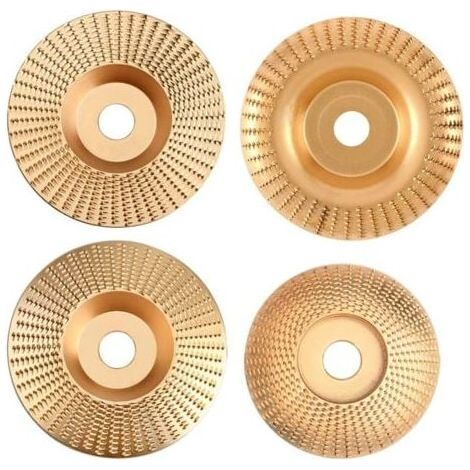 Dischi abrasivi in carburo di tungsteno per smerigliatrici angolari – Set di 4 dischi per legno – Compatibili con smerigliatrici da 115/125 mm – Per sagomatura e intaglio (1/5)
