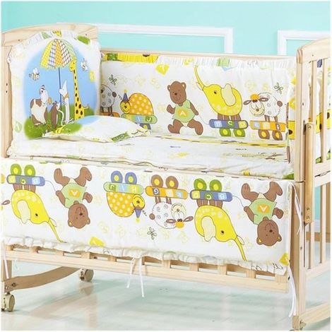 Babybettumrandung 60 x 120 cm, weich und aus reiner Baumwolle, waschbar, Babybettumrandung 60 x 120 cm für Babybett, C-120x60cm (1/4)