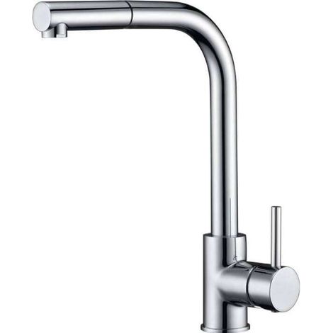 Mice -Grifo de cocina monomando con Ducha Extraíble, Grifo para Fregadero, Grifo de Cocina Monomando - Imex Malta Cromado GCE006 (1/4)