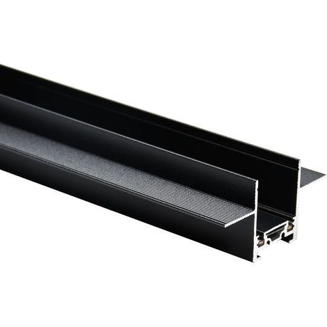Binario magnetico a filo per cartongesso, 1 m, 48 V CC, nero, SLIM TRACK Tipo D (1/5)