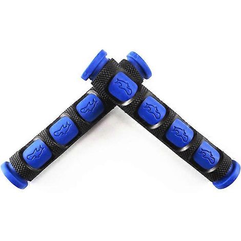 Nouveaux gants de guidon pour trottinette électrique et moto, avec poignée de frein, klaxon et manchon en caoutchouc antidérapant, confortables et résistants, polyvalents (modèle à doigts bleu et noir (1/5)