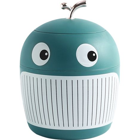 Petite poubelle baleine, mini, mignonne et lumineuse, de luxe, portable et multifonctionnelle, idéale pour le bureau ou la table basse, verte. (1/5)