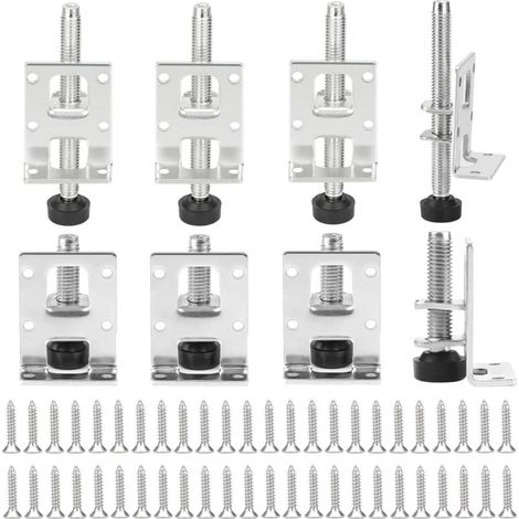 Stück Verstellbare Möbelbeine Set, 55mm + 102mm Stahl Verstellbein, Tischbeine Schrankbein Höhenverstellbar, mit 48 Kleinen Schrauben, Verstellbares Tischbein für Möbel, Regale, Schränke (1/4)